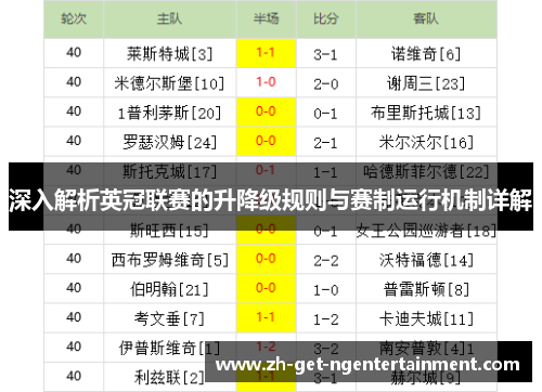 深入解析英冠联赛的升降级规则与赛制运行机制详解 深入解析英冠联赛的升降级规则与赛制运行机制详解