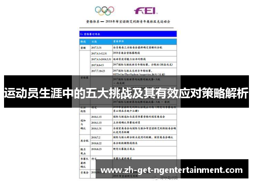 运动员生涯中的五大挑战及其有效应对策略解析